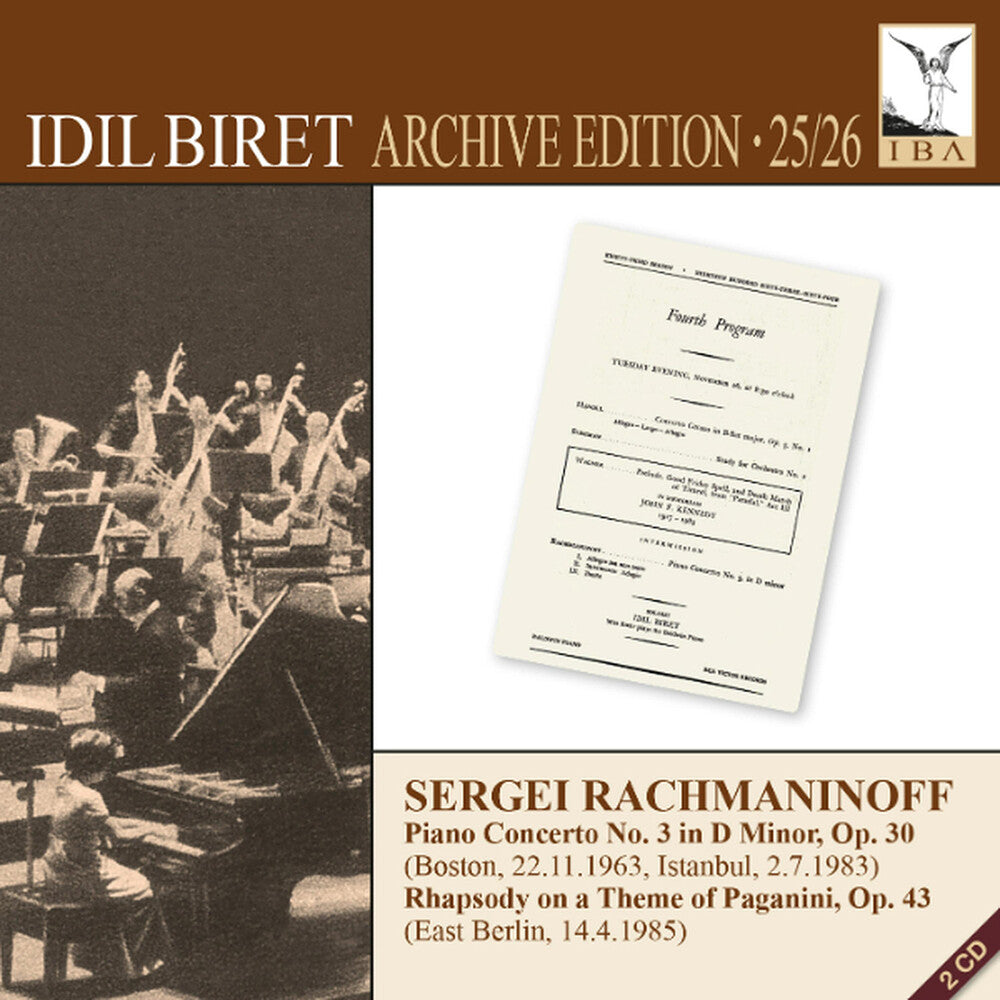 the album cover for Idil Biret - Rachmaninoff: Pno Concerto No. 3 & Rhapsody On A
