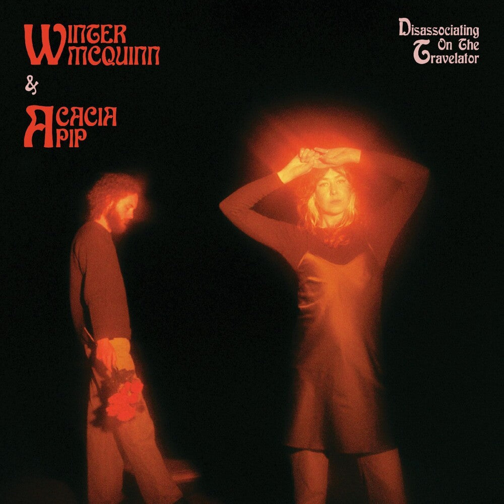 the album cover for Winter Mcquinn / Acacia Pip - Disassociating On The Travelator - Pink/Mag/White