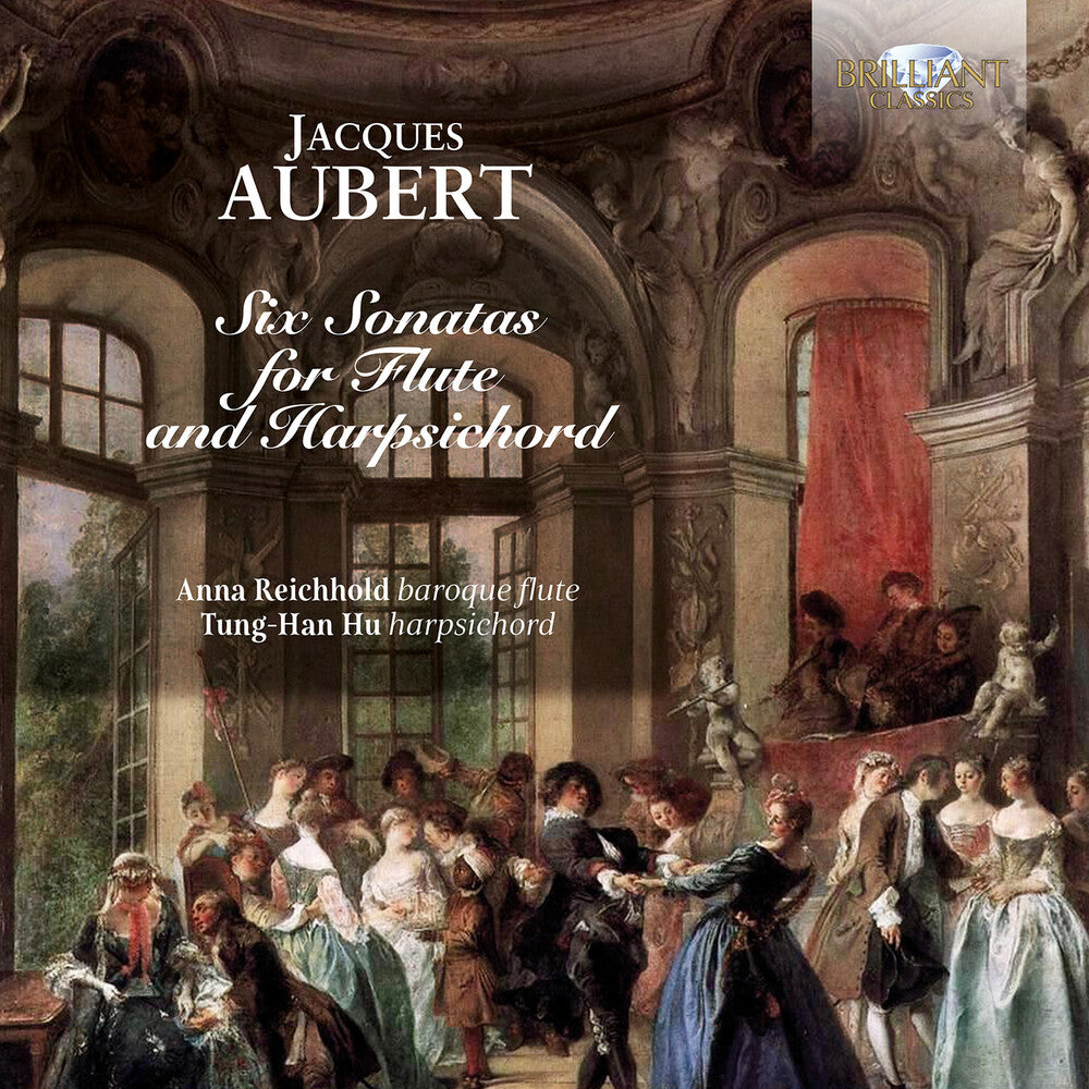 the album cover for Anna Rechhold - Aubert: Six Sons For Traverso & Harpsichord