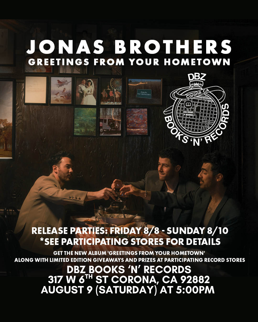 Greetings From Your Hometown (Colored Vinyl, Blue, Poster) Artist: Jonas Brothers Pre-Order