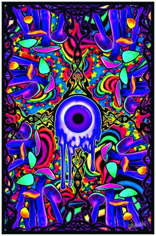 Shroom With A View Blacklight Flocked Poster Size 23X35 53963