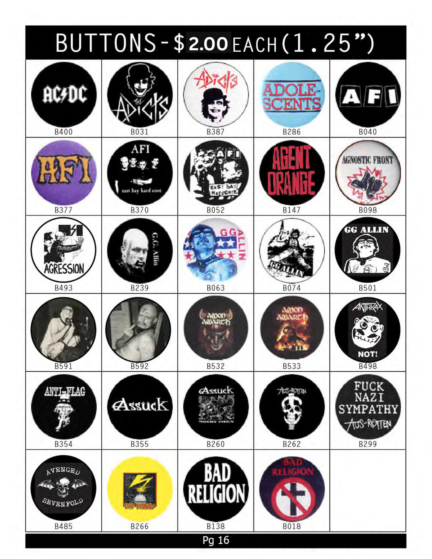 Buttons ( In-Store ONLY ) $2 EACH