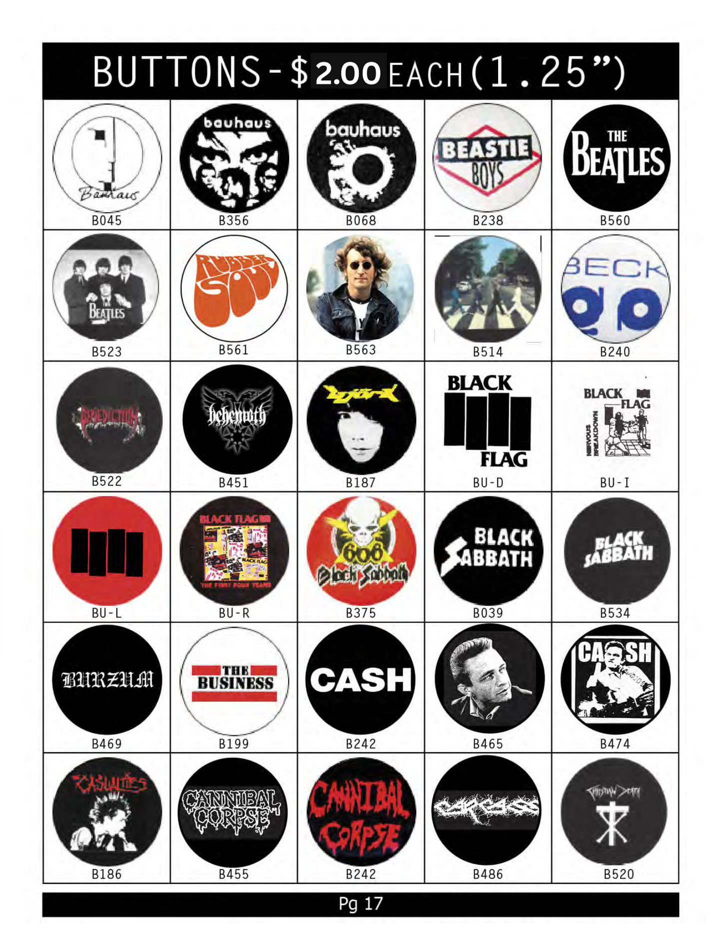 Buttons ( In-Store ONLY ) $2 EACH
