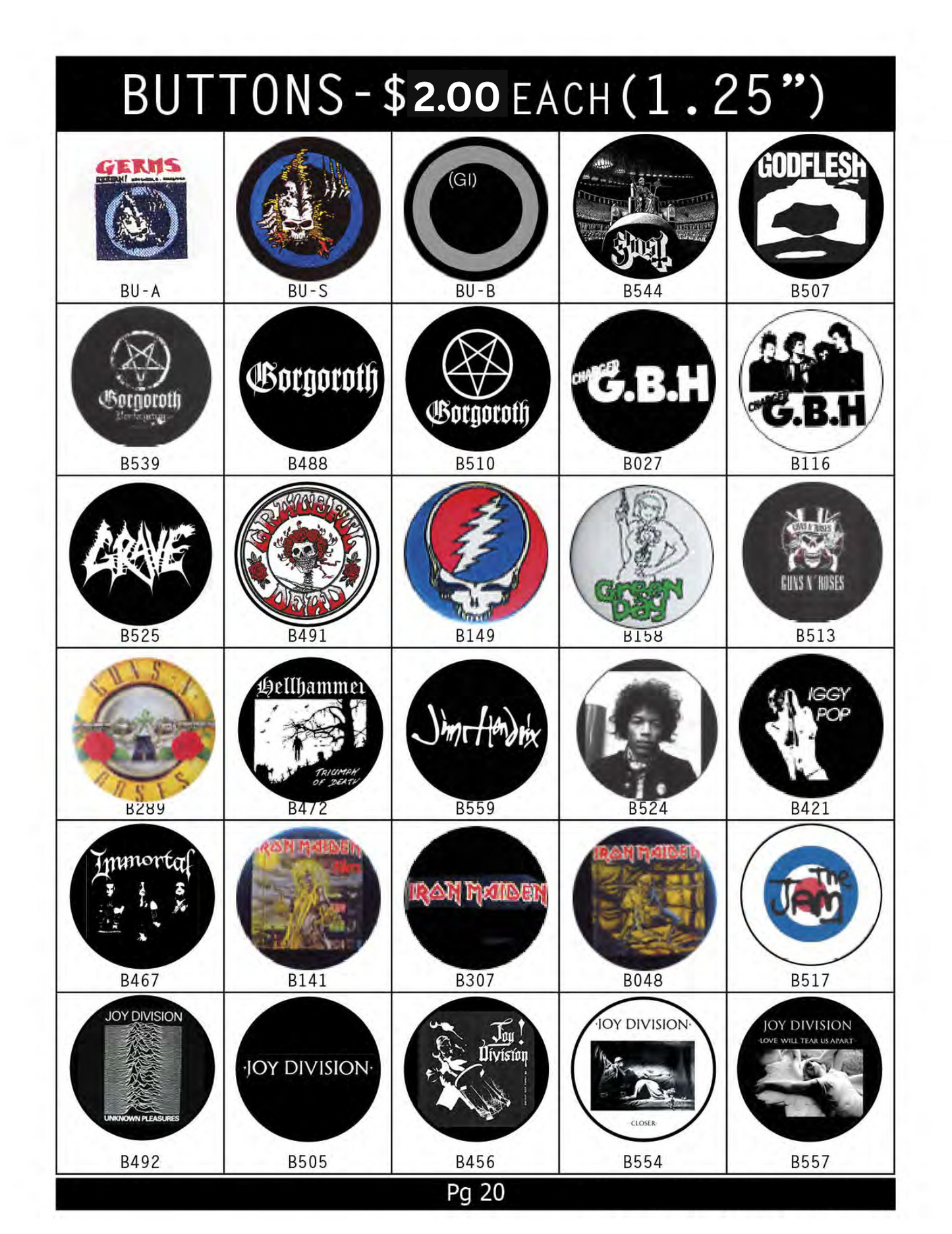 Buttons ( In-Store ONLY ) $2 EACH