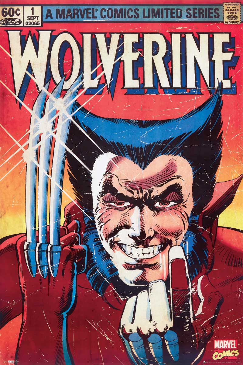 Wolverine Marvel DC Vintage Comic Book Poster 24X36: Individually Rolled 55130