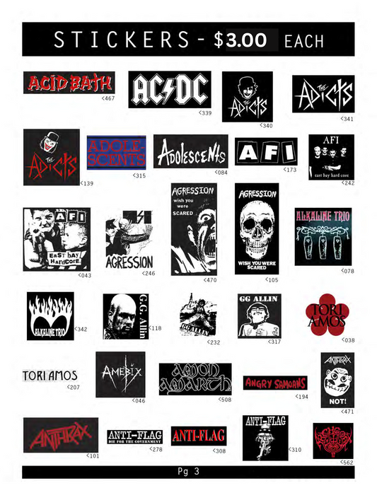 Stickers ( In-Store ONLY ) $3 EACH