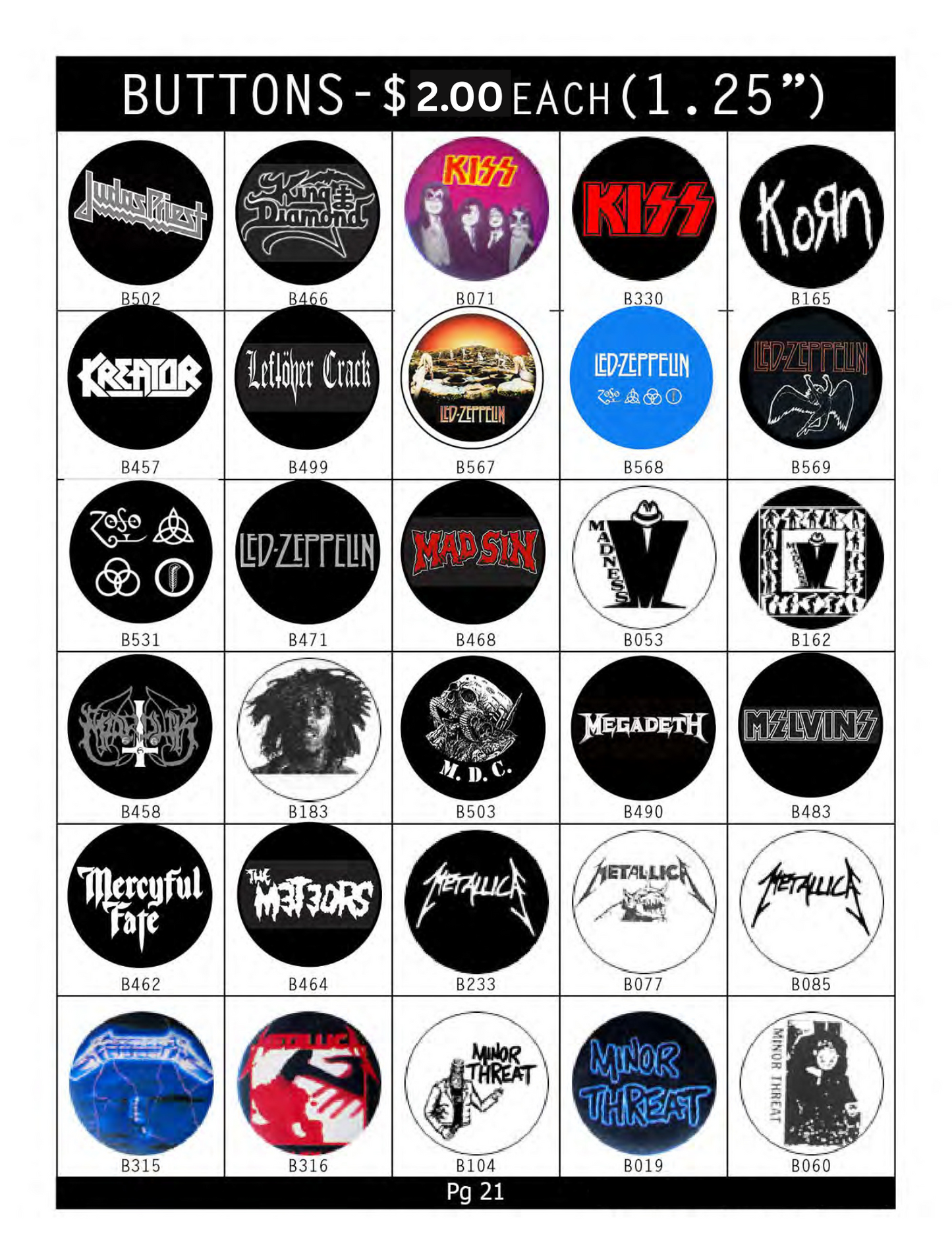 Buttons ( In-Store ONLY ) $2 EACH
