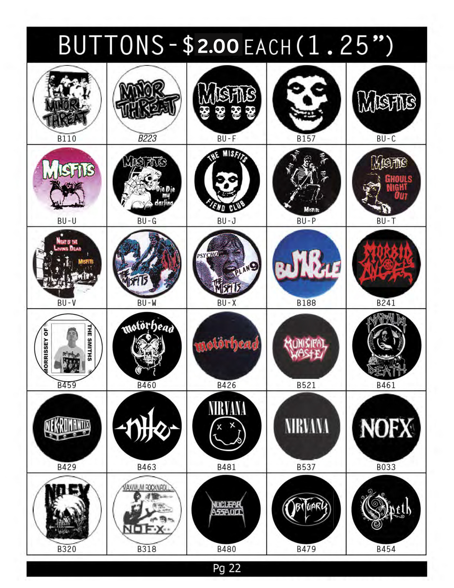 Buttons ( In-Store ONLY ) $2 EACH