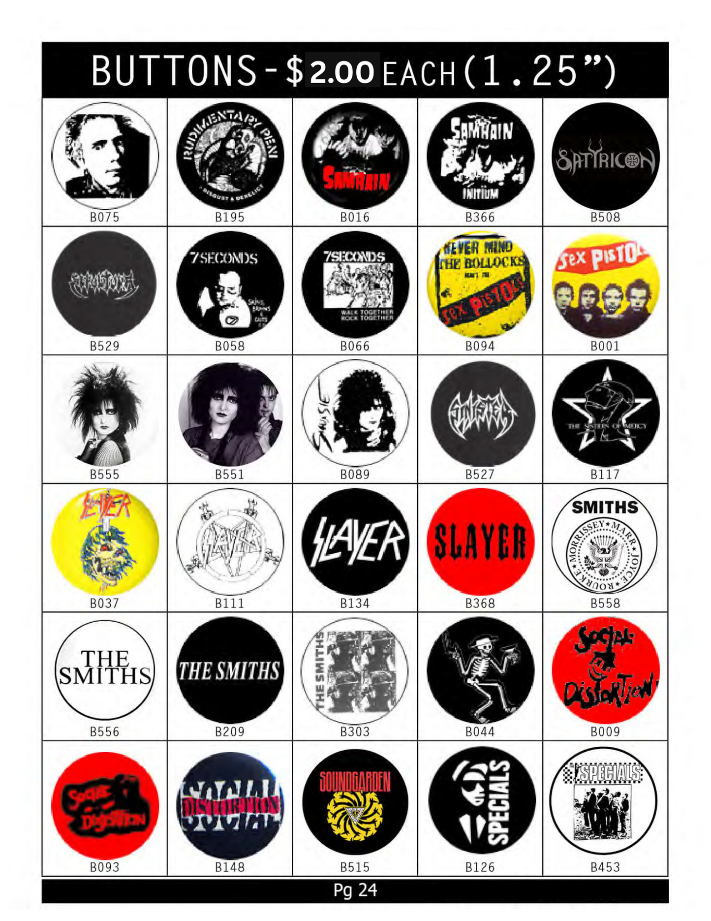 Buttons ( In-Store ONLY ) $2 EACH