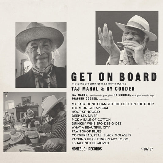 the album cover for Taj Mahal & Ry Cooder - Get On Board [LP]