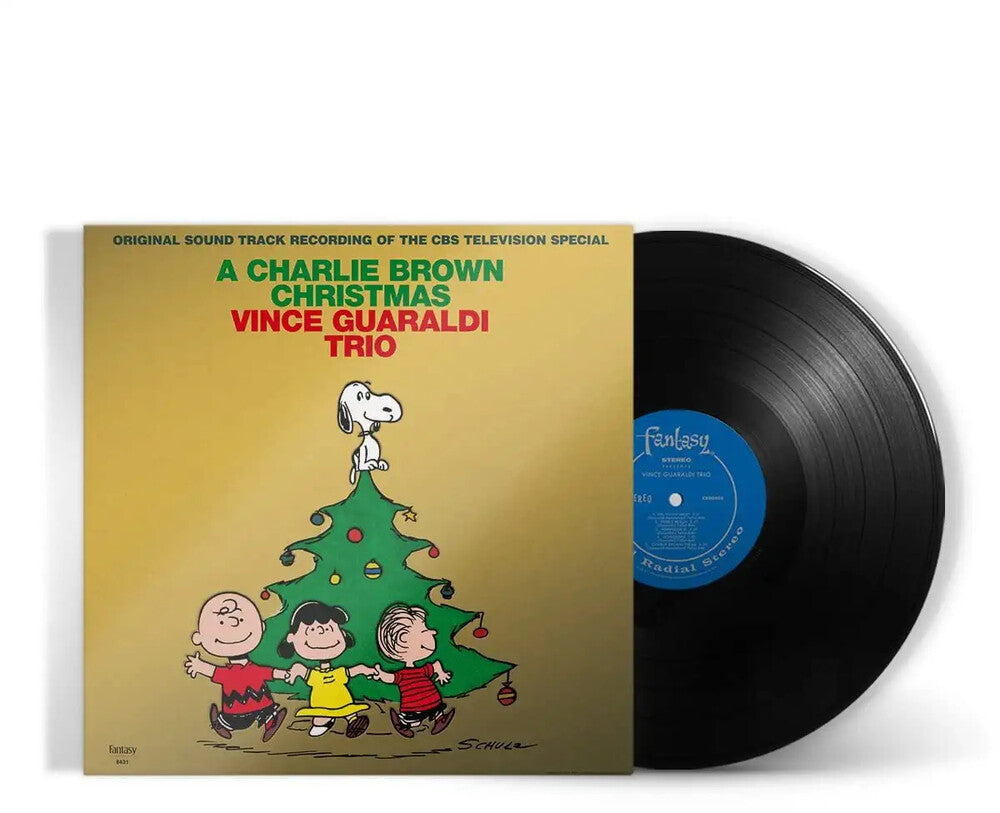 the album cover for Vince Guaraldi Trio - A Charlie Brown Christmas [Limited Edition 2022 Gold Foil Edition LP]