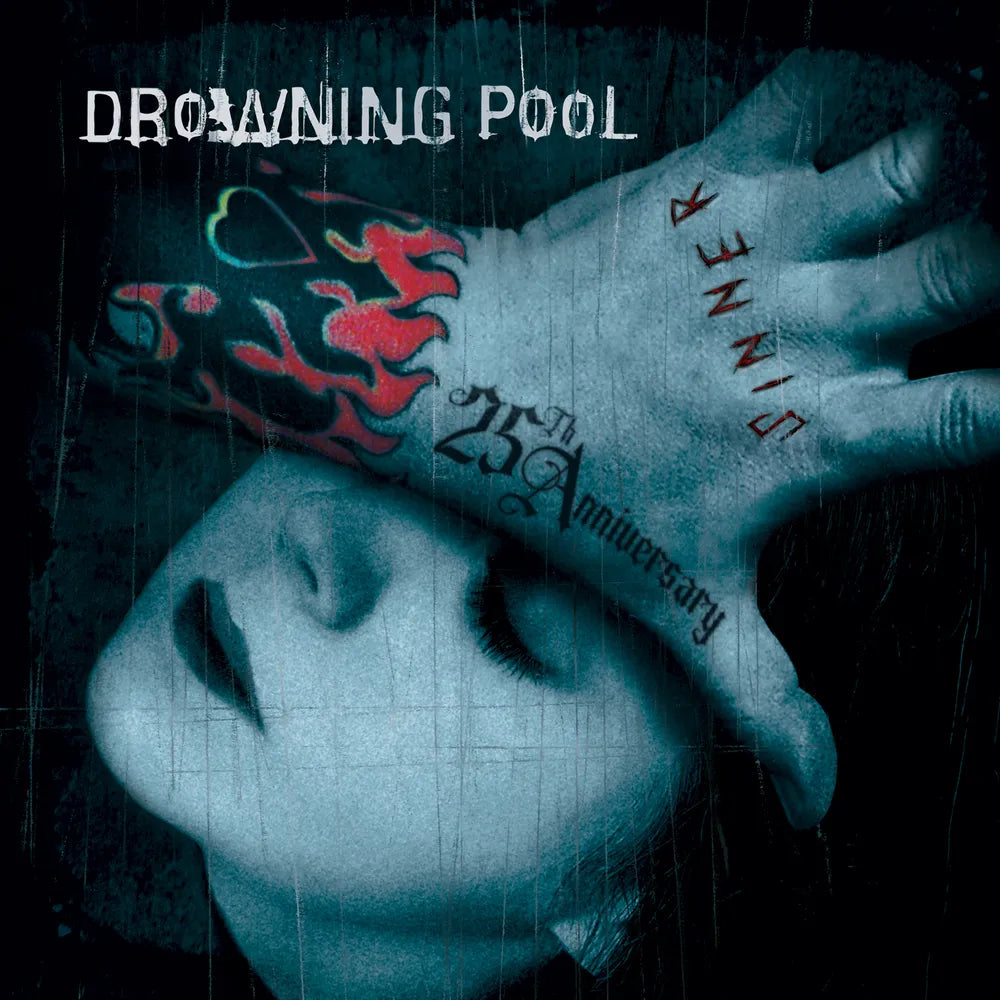 the album cover for Drowning Pool - Sinner - 25th Anniversary Edition [Sea Blue Smoke]
