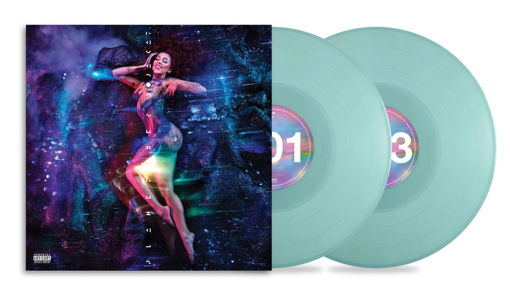 the album cover for Doja Cat - Planet Her - 5th Anniversary [Translucent Pale Blue]