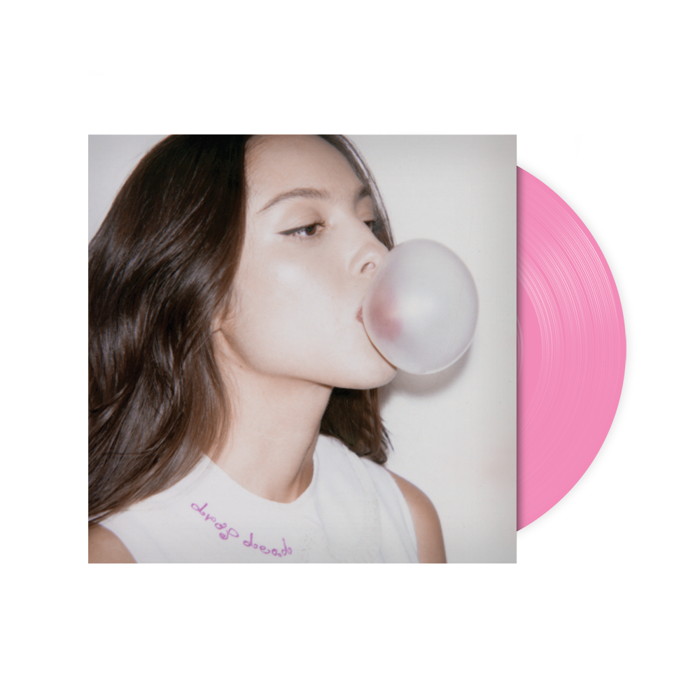 the album cover for Olivia Rodrigo - drop dead [chewing gum pink]