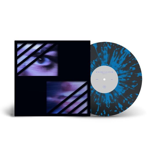 the album cover for Whirr - Whirr & Luster [Black Ice w/ Blue Splatter]