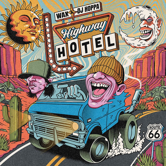 the album cover for Wax & DJ Hoppa - Highway Hotel [Pink and Green]