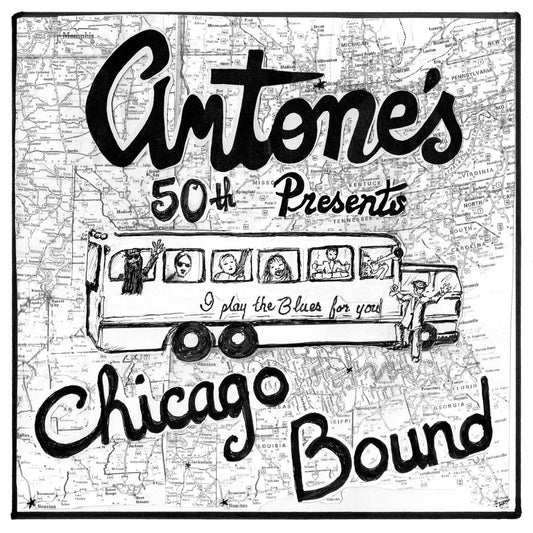 the album cover for Various Artists - Antone’s 50th Presents Chicago Bound: Honoring Muddy, Cliff & Blue
