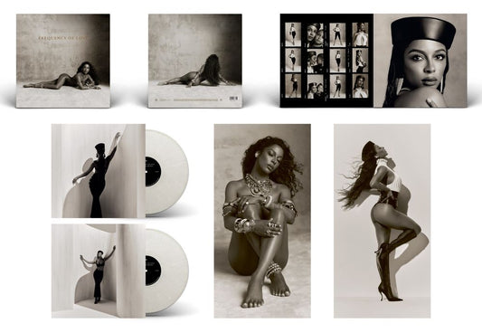 the album cover for Victoria Monét - Frequency of Love [Indie Exclusive Cream Marble]