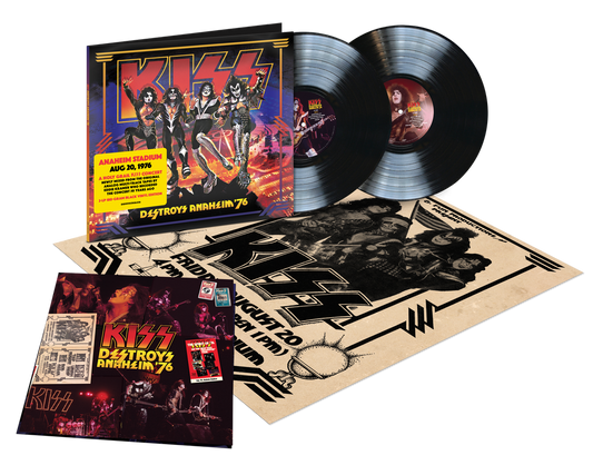 the album cover for KISS - KISS Destroys Anaheim '76