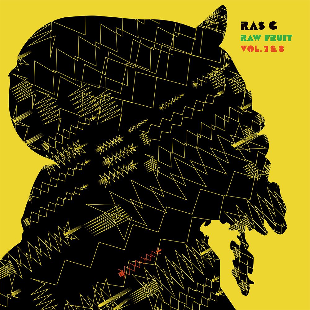 the album cover for Ras G - Raw Fruit Vol. 7 & 8 [Yellowjacket Fleck Splatter]