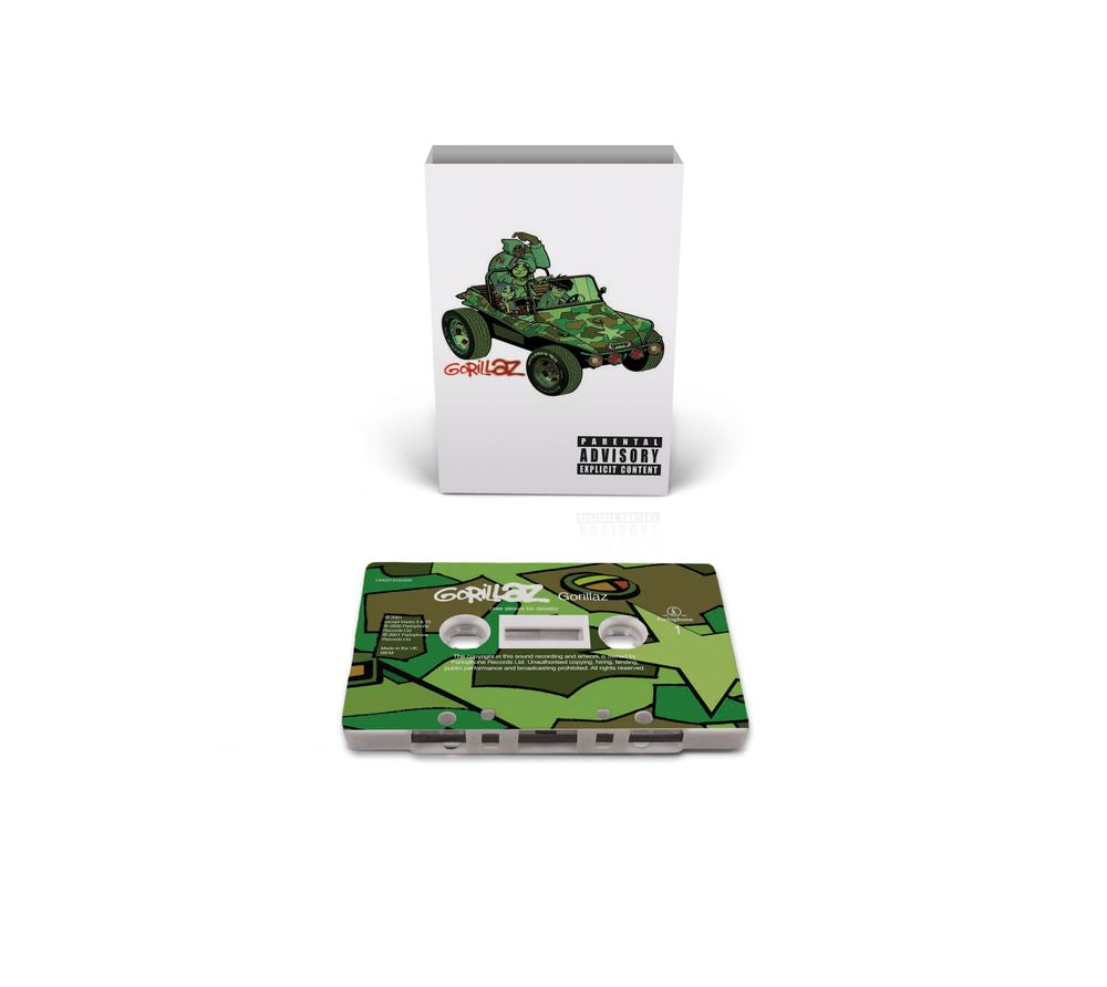 the album cover for Gorillaz - Gorillaz - Brick & Mortar Exclusive [White Cassette with Camouflage Print]