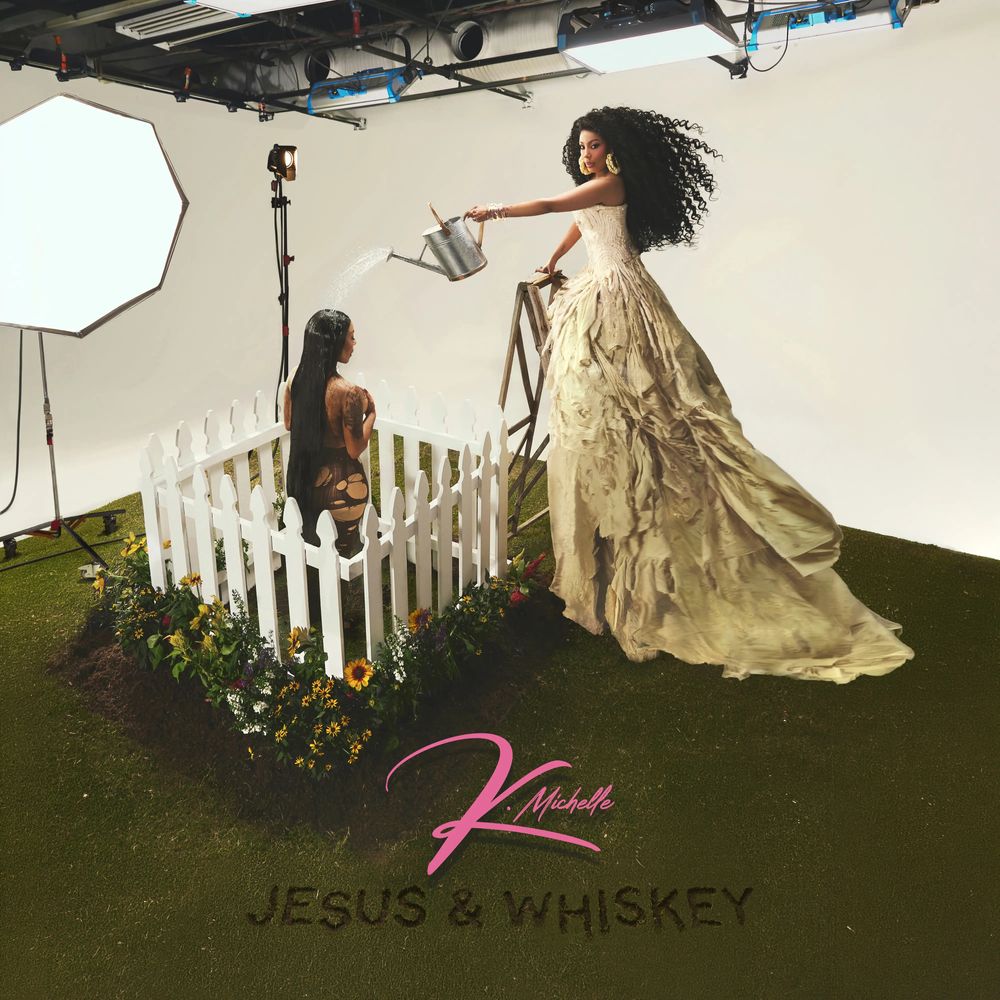 the album cover for K. Michelle - Jesus & Whiskey