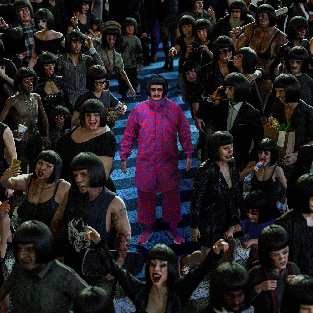 the album cover for Oliver Tree - Alone In A Crowd [Apple/Blue Jay/Black Swirl LP]