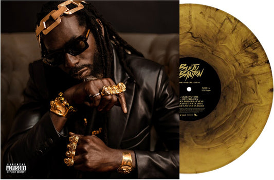 the album cover for Buju Banton - Born For Greatness [Gold 2 LP]