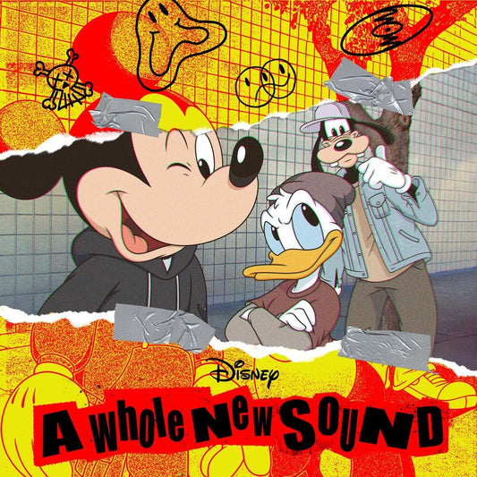 the album cover for Whole New Sound / Various (Blk) (Cvnl) (Spla) - Whole New Sound / Various [clear and black splatter colored vinyl LP]