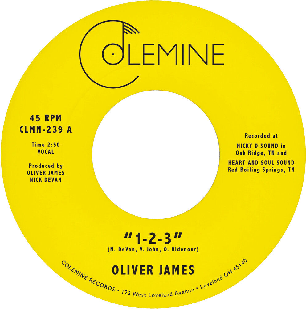 the album cover for Oliver James - 1-2-3 / Nothing Is Forever (Nvbl)