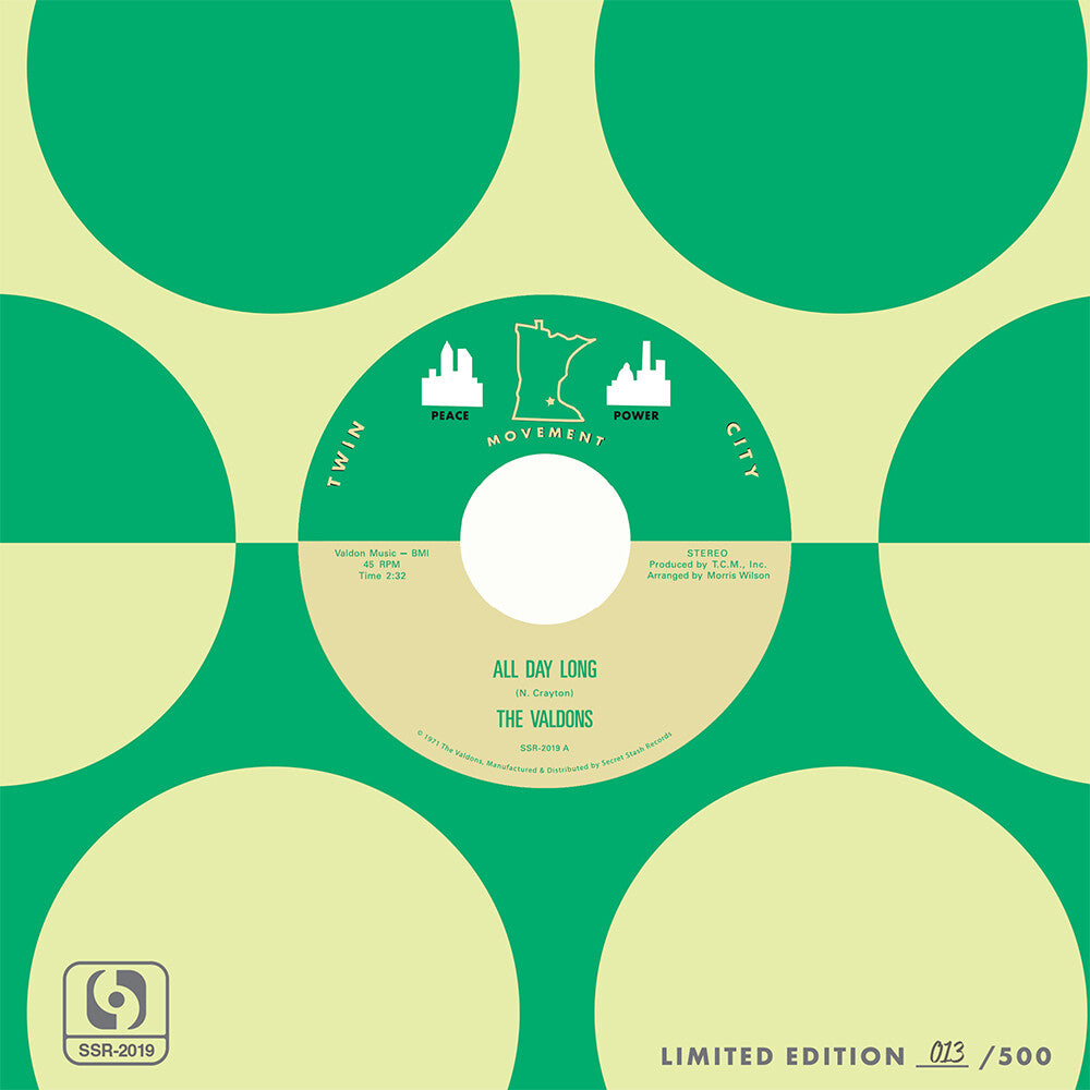 the album cover for The Valdons - All Day Long b/w Love Me, Leave Me [500 hand-numbered copies]