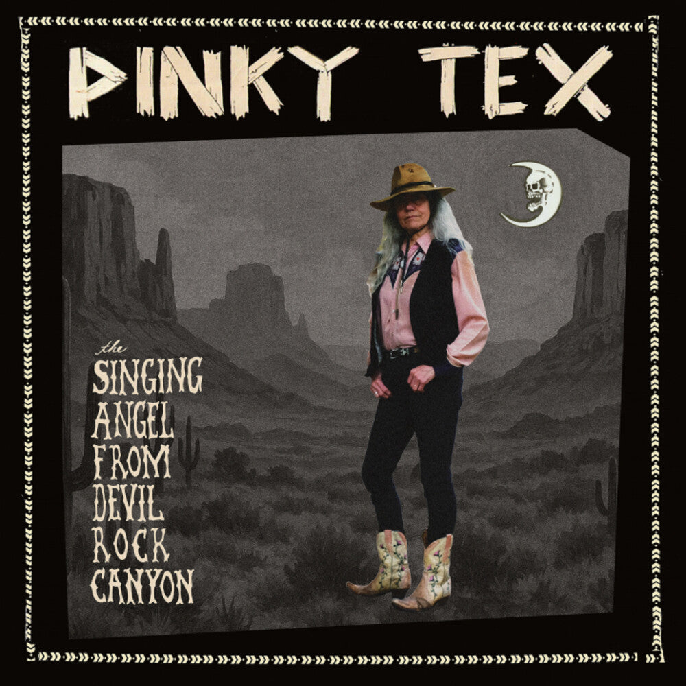 the album cover for Pinky Tex - Singing Angel From Devil Rock Canyon