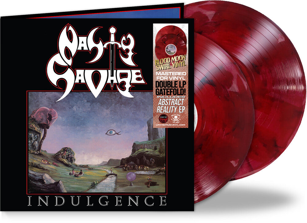 the album cover for Nasty Savage - Indulgence / Abstract Reality - Red [Colored Vinyl] (Gate)
