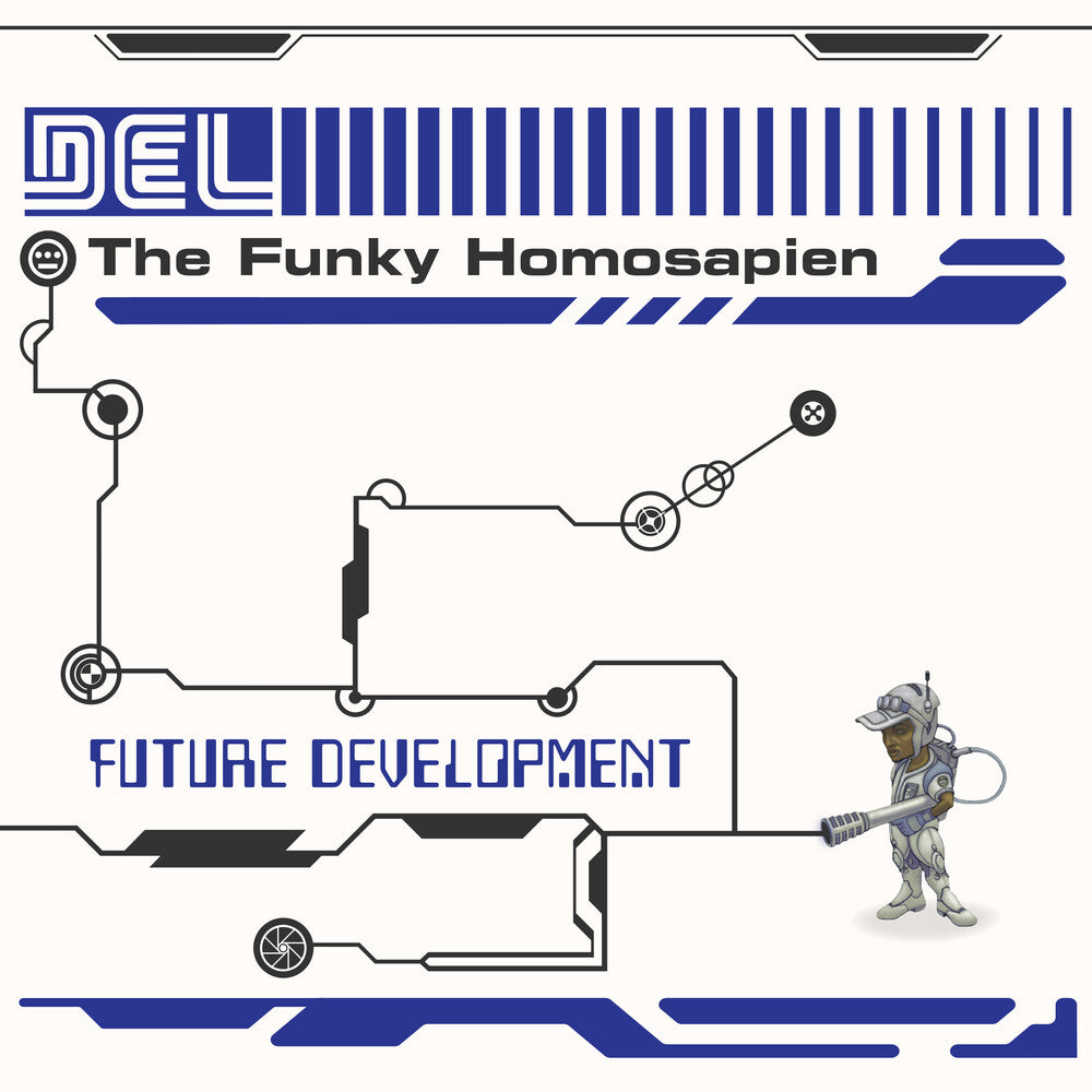 the album cover for Del The Funky Homosapien - Future Development [Metallic Blue]