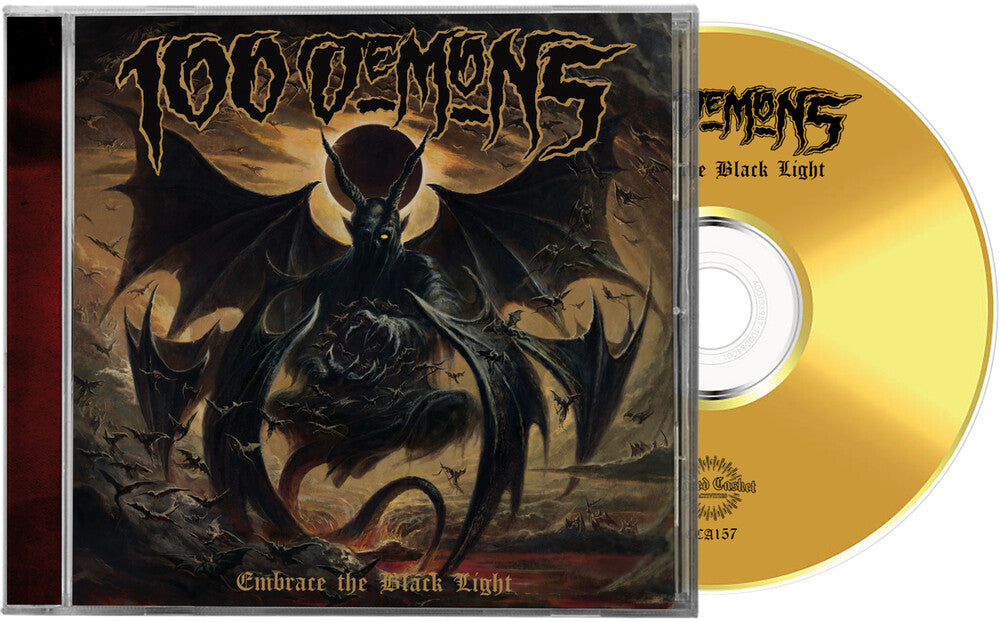 the album cover for 100 Demons - Embrace the Black Light
