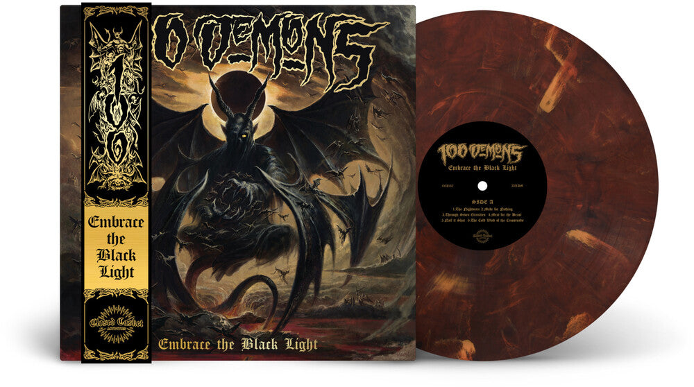 the album cover for 100 Demons - Embrace the Black Light