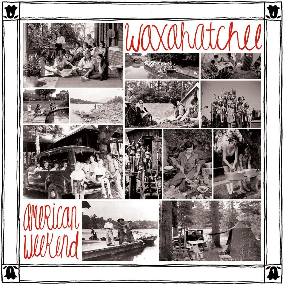 the album cover for Waxahatchee - American Weekend - Red/White Swirl Vinyl [Colored Vinyl]