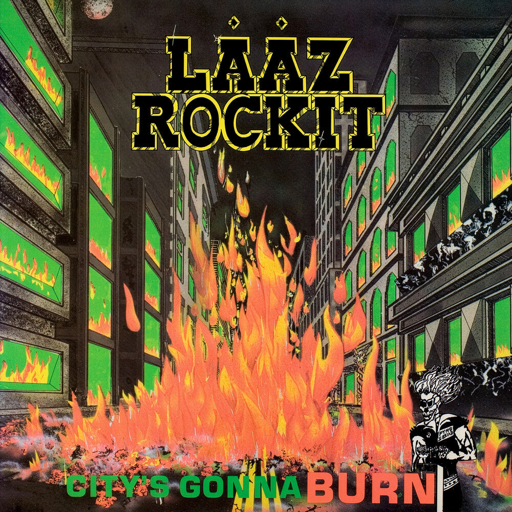 the album cover for Laaz Rockit - City's Gonna Burn [Colored Vinyl] [Limited Edition] (Red)