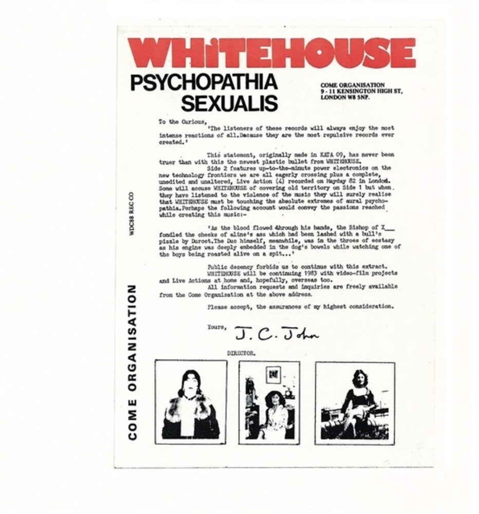 the album cover for Whitehouse - Psychopathia Sexualis (legacy Edition)