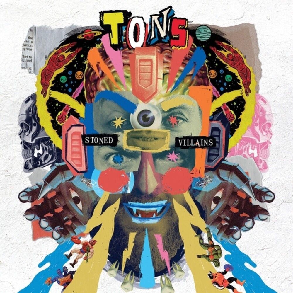 the album cover for Tons - Stoned Villains (3-tone Black Splatter Vinyl)