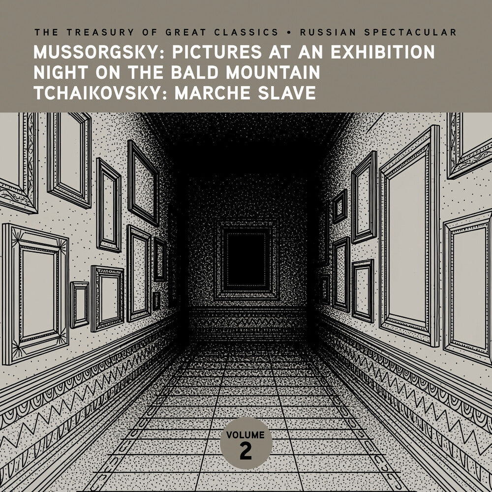 the album cover for Prague Symphony Orchestra - The Treasury of Great Classics - Russian Spectacular - Vol. 2. Mussorgsky: Pictures at an Exhibition, Night on Bald Mountain & T