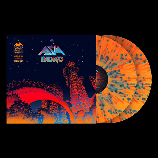 the album cover for Asia - Indigo [Indie Exclusive Orange Blue Splatter]