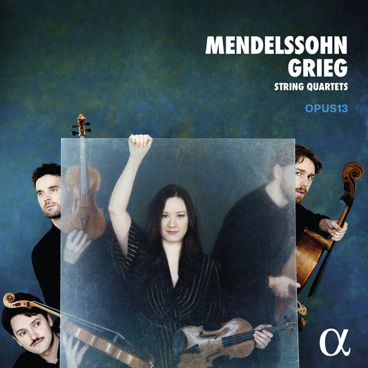 the album cover for Opus13 - Mendelssohn & Grieg: Str Quartets