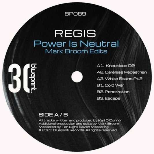 the album cover for Regis - Power Is Neutral (Mark Broom Edits) (Ep)