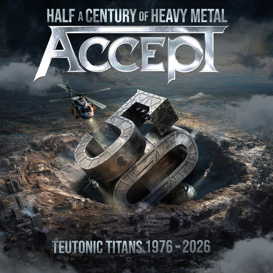 the album cover for Accept - Teutonic Titans 1976-2026 [Turquoise]