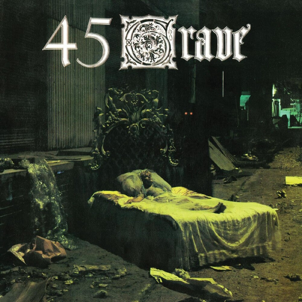 the album cover for 45 Grave - Sleep In Safety - Green With Black Splatter (Blk)