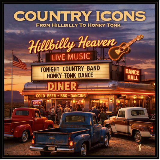 the album cover for Country Icons: From Hillbilly To Honky Tonk / Var - Country Icons: From Hillbilly To Honky Tonk / Var