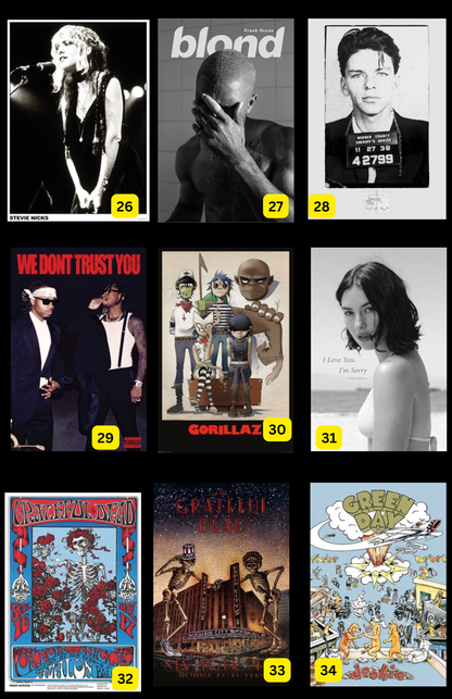 Music Posters ( In-Store ONLY ) $10 EACH