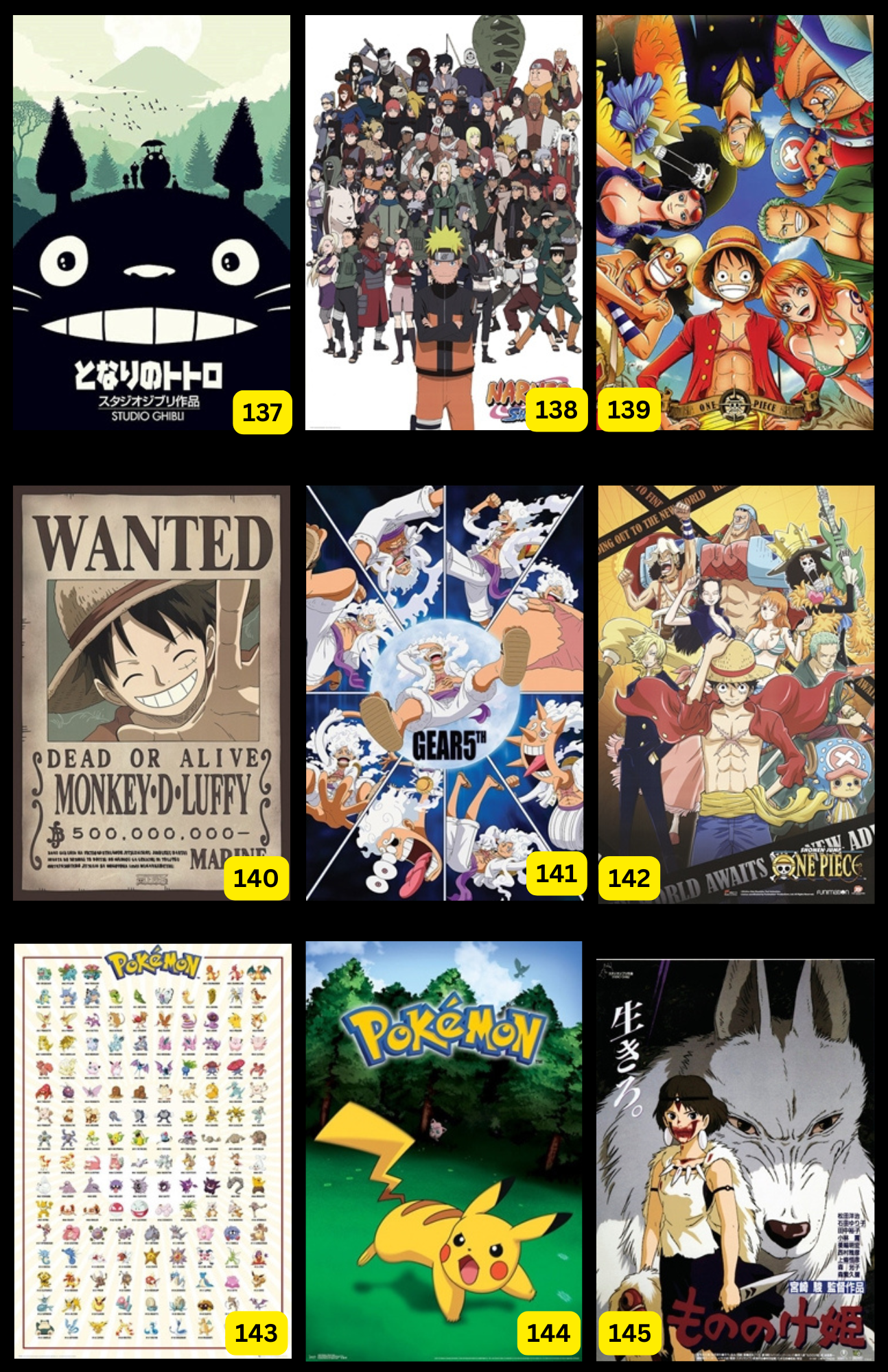 Anime Posters ( In-Store ONLY ) $10 EACH