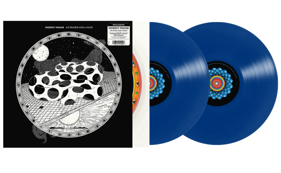 *SIGNED* Modest Mouse : An Eraser and a Maze (IEX) [Explicit Content] (Parental Advisory Explicit Lyrics, Colored Vinyl, Blue, Limited Edition)